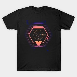 Galaxy space geometric futuristic purple pink T-Shirt